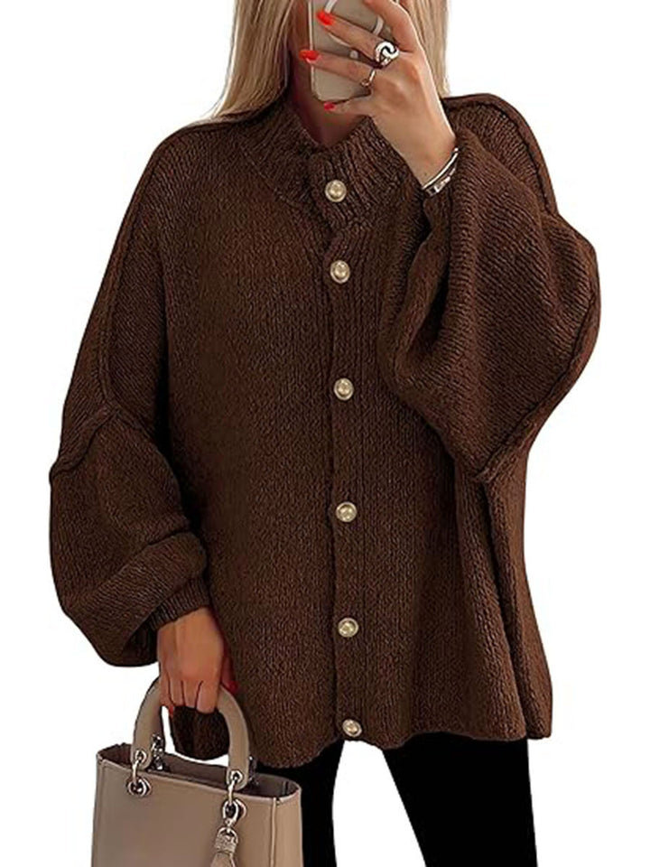 Damer oversized stickad jacka med knappstängning Mirla-Eva Jonsson