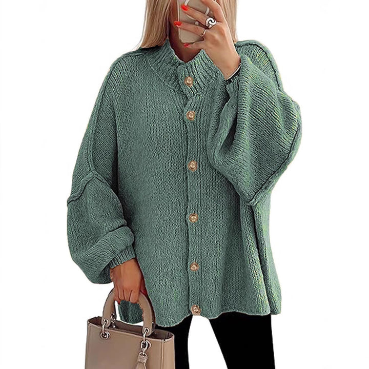Damer oversized stickad jacka med knappstängning Mirla-Eva Jonsson