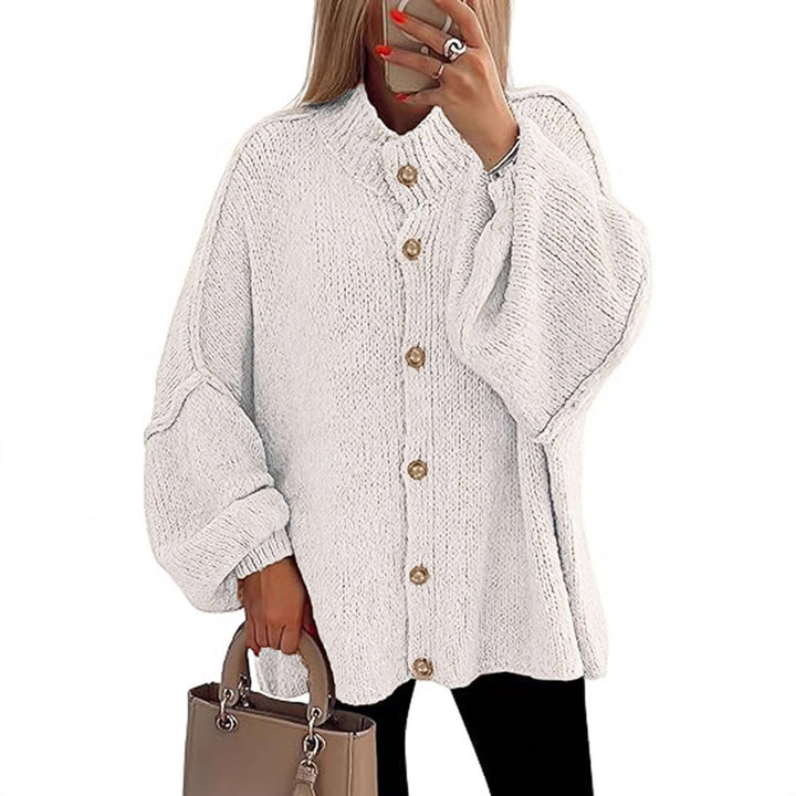 Damer oversized stickad jacka med knappstängning Mirla-Eva Jonsson