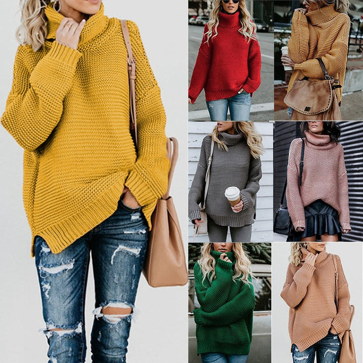 Damer oversized stickad tröja med hög krage Eva Jonsson-Eva Jonsson