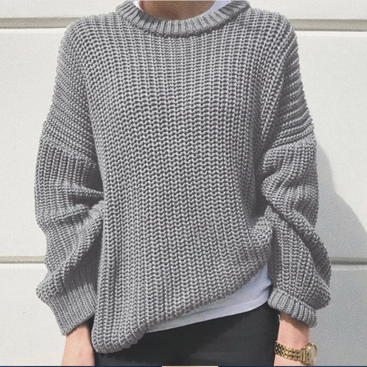 Damer oversized stickad tröja med strukturerad bearbetning Mirla-Eva Jonsson