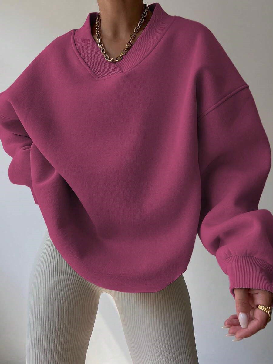 Damer oversized sweatshirt med V-hals Mirla-Eva Jonsson