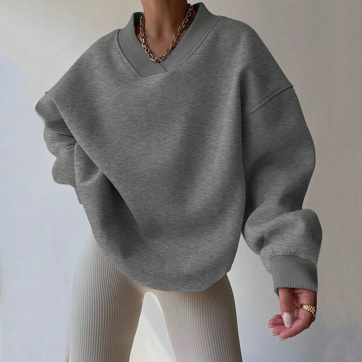 Damer oversized sweatshirt med V-hals Mirla-Eva Jonsson