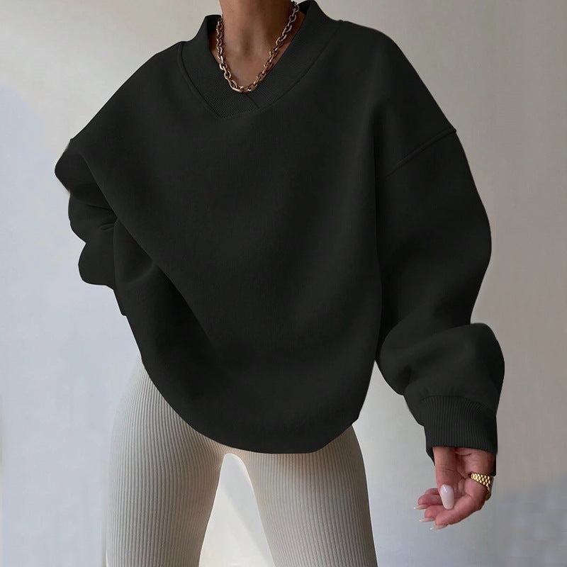 Damer oversized sweatshirt med V-hals Mirla-Eva Jonsson