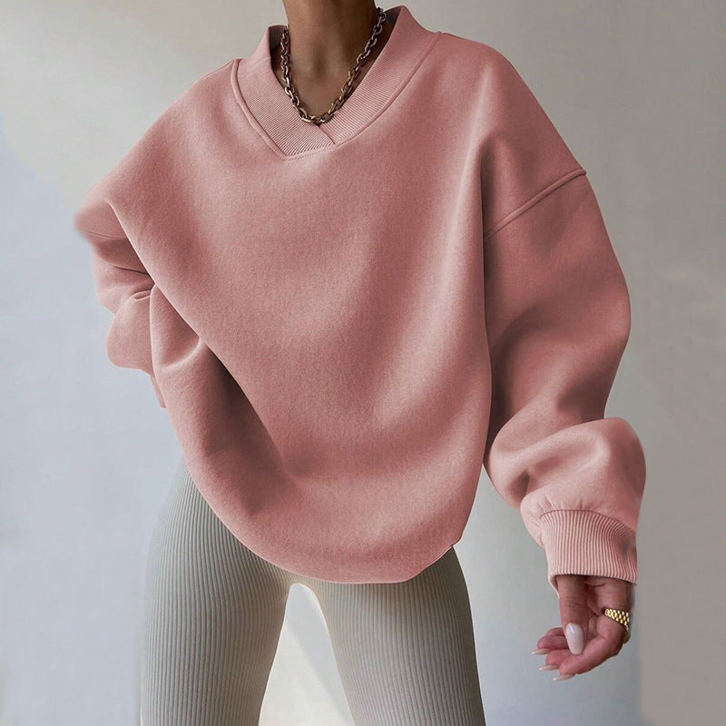 Damer oversized sweatshirt med V-hals Mirla-Eva Jonsson