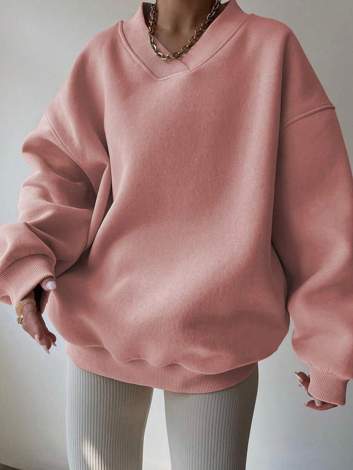 Damer oversized sweatshirt med V-hals Mirla-Eva Jonsson
