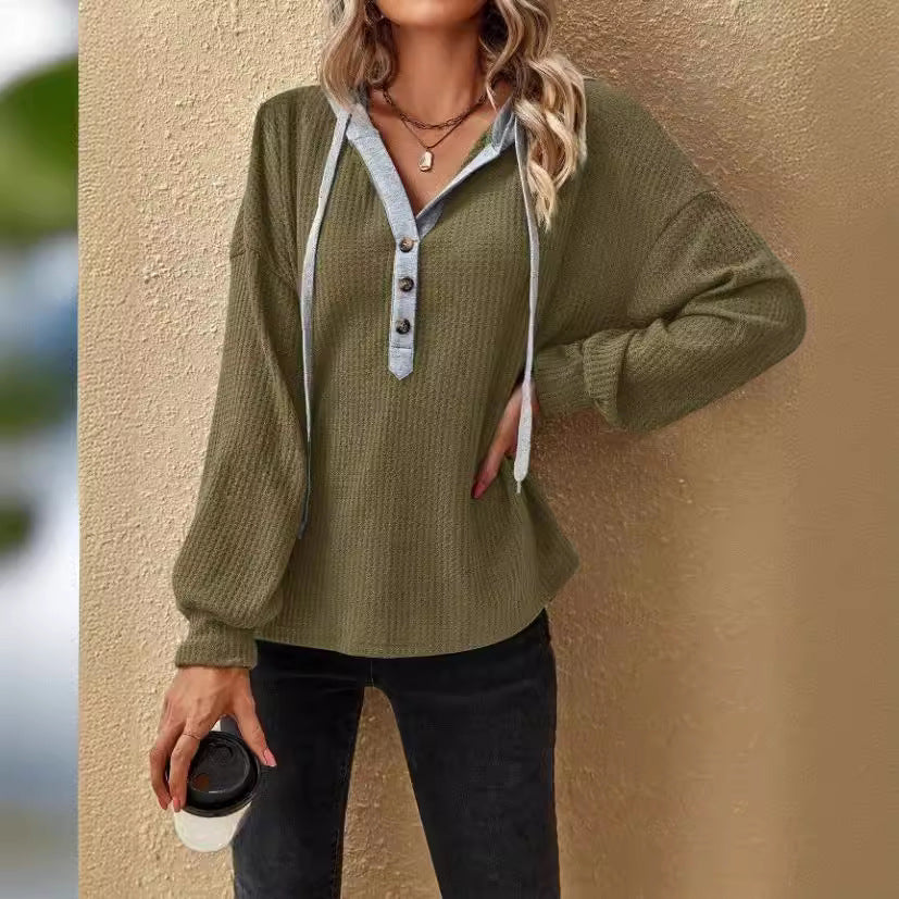 Damer oversized tröja med knapplista Mirla-Eva Jonsson