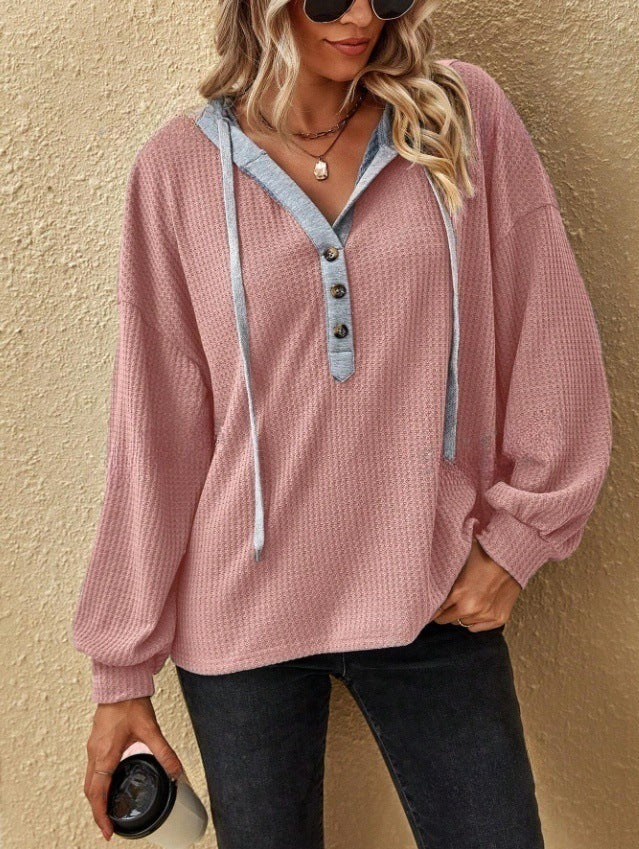 Damer oversized tröja med knapplista Mirla-Eva Jonsson