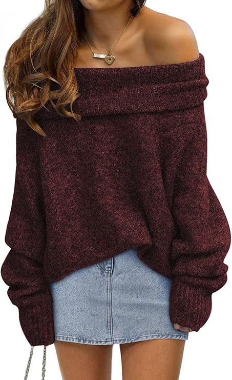 Damer oversized tröja med off-shoulder design Eva Jonsson-Eva Jonsson