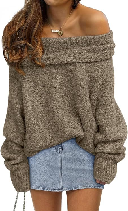 Damer oversized tröja med off-shoulder design Eva Jonsson-Eva Jonsson