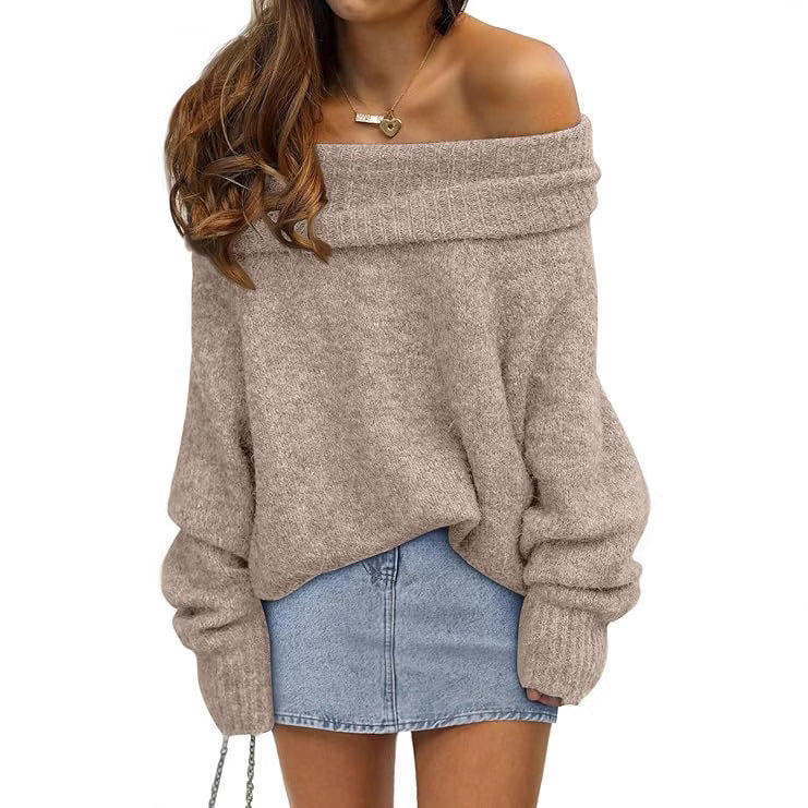 Damer oversized tröja med off-shoulder design Eva Jonsson-Eva Jonsson