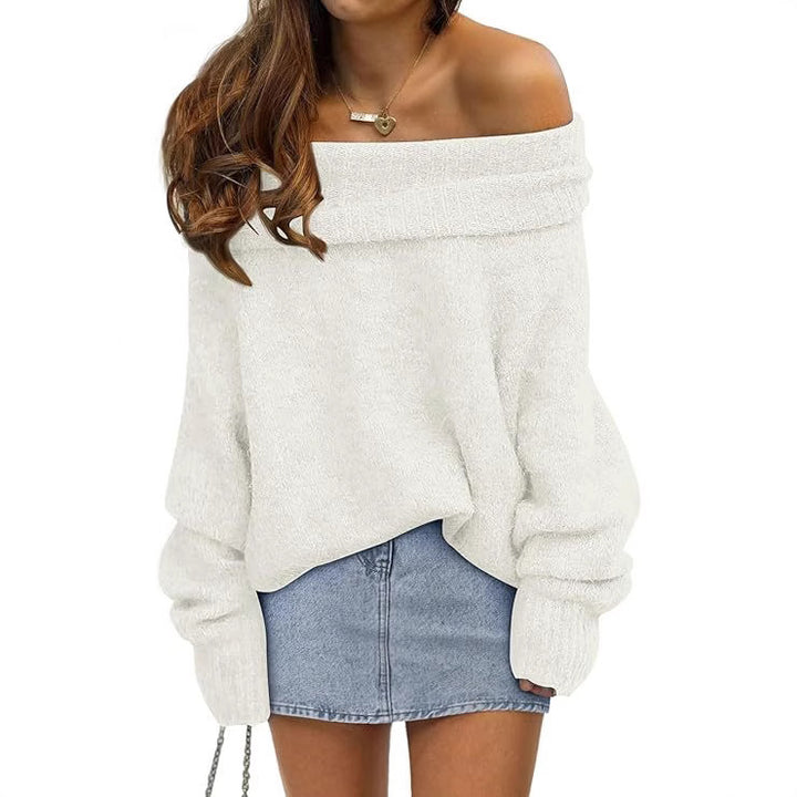 Damer oversized tröja med off-shoulder design Eva Jonsson-Eva Jonsson