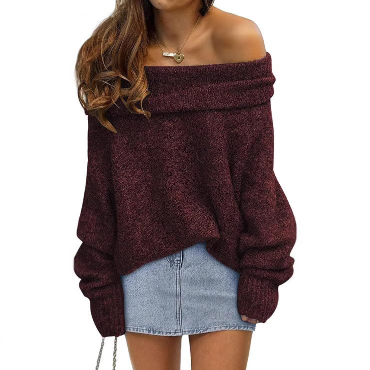 Damer oversized tröja med off-shoulder design Eva Jonsson-Eva Jonsson