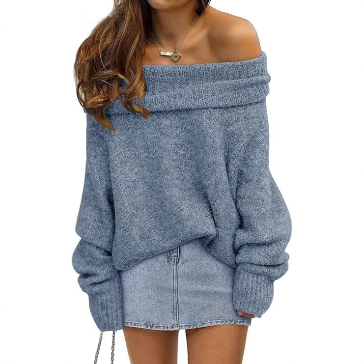 Damer oversized tröja med off-shoulder design Eva Jonsson-Eva Jonsson