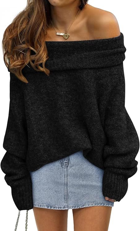 Damer oversized tröja med off-shoulder design Eva Jonsson-Eva Jonsson