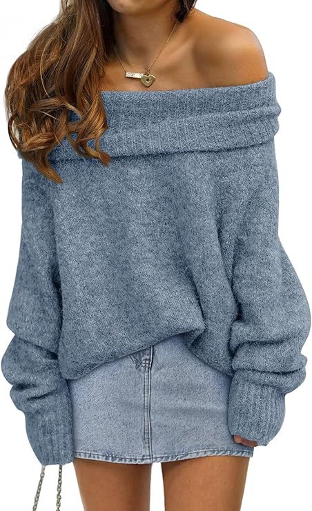 Damer oversized tröja med off-shoulder design Eva Jonsson-Eva Jonsson