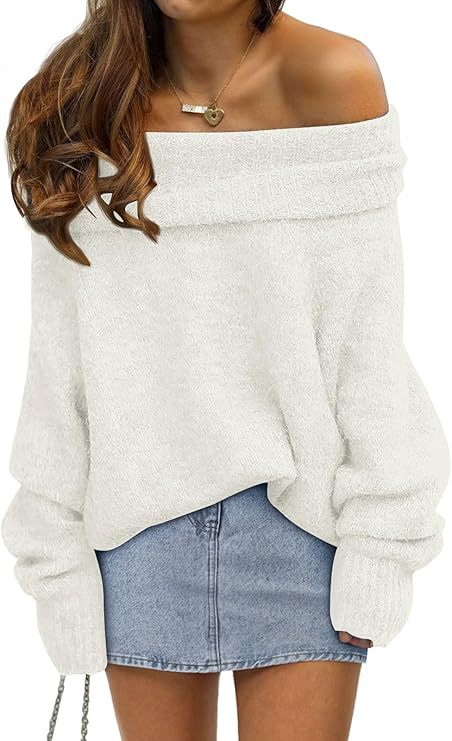 Damer oversized tröja med off-shoulder design Eva Jonsson-Eva Jonsson