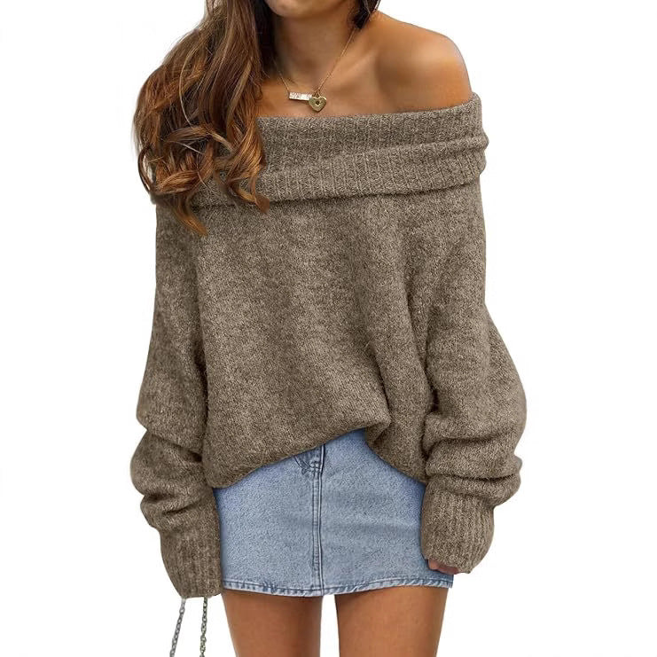 Damer oversized tröja med off-shoulder design Eva Jonsson-Eva Jonsson