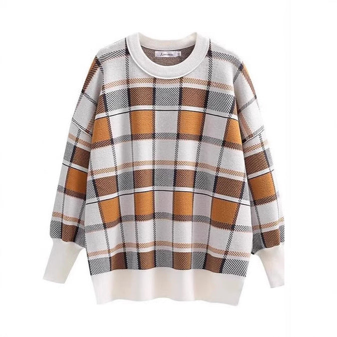 Damer oversized tröja med rutmönster och avslappnad passform Eva Jonsson-Eva Jonsson