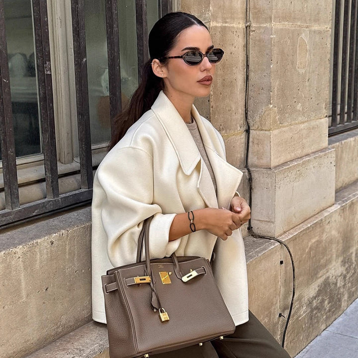 Damer oversized ulljacka med voluminösa ärmar Mirla-Eva Jonsson