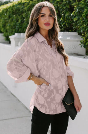 Damer plus size blus med blommönster och luftig passform Mirla-Eva Jonsson