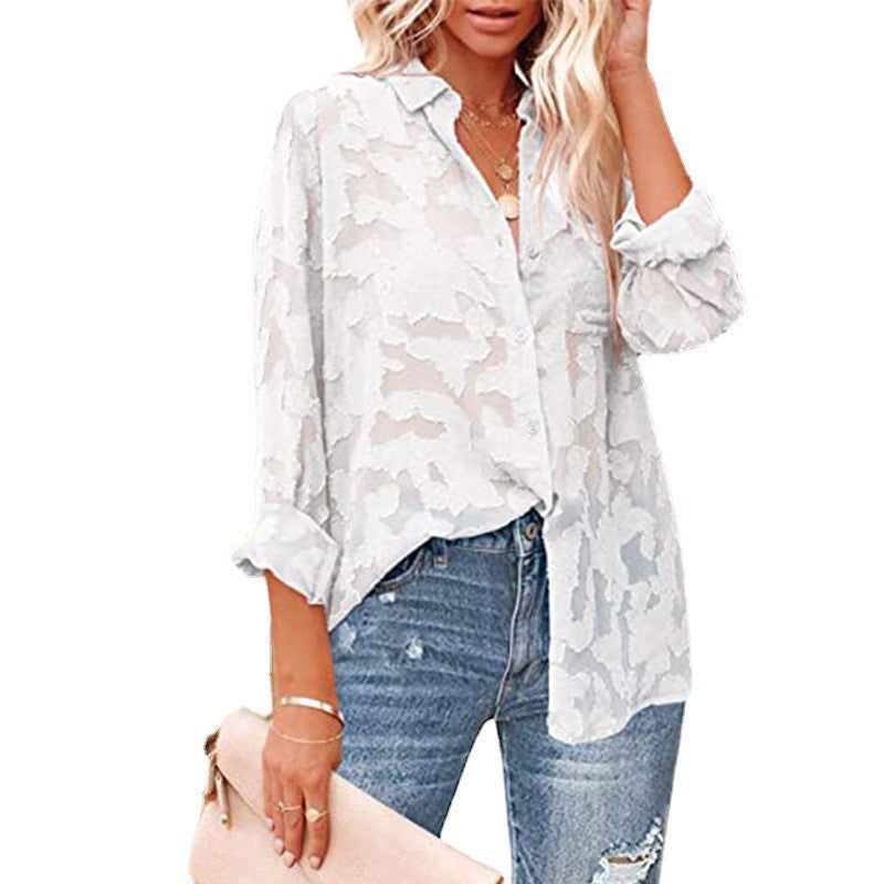 Damer plus size blus med blommönster och luftig passform Mirla-Eva Jonsson