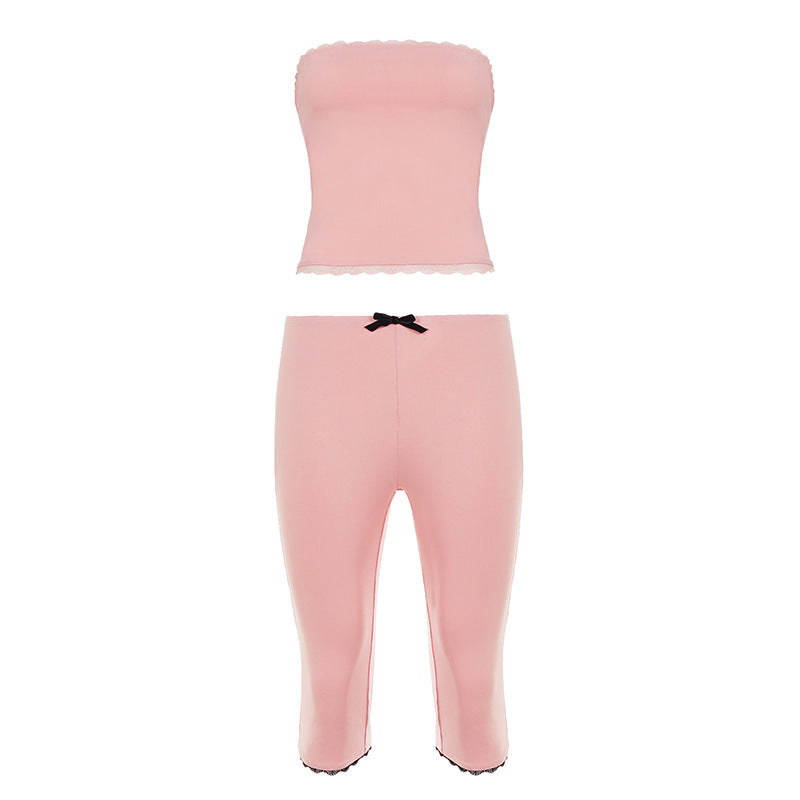 Damer pyjamas-set med bustier och kapri-byxor Mirla-Eva Jonsson