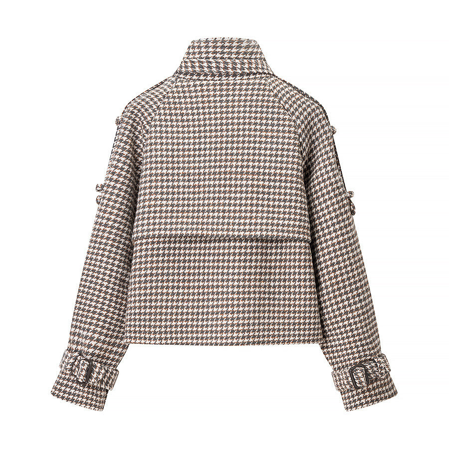 Damer quiltad Houndstooth-cropped-jacka Mirla-Eva Jonsson