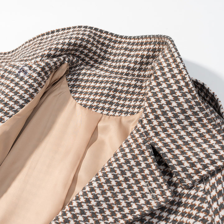 Damer quiltad Houndstooth-cropped-jacka Mirla-Eva Jonsson