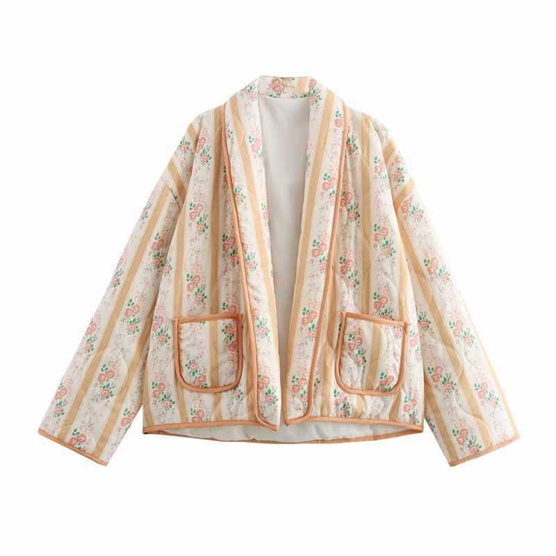 Damer quiltad blomjacka med lyxig design Mirla-Eva Jonsson