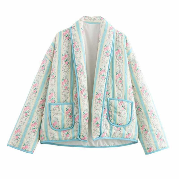 Damer quiltad blomjacka med lyxig design Mirla-Eva Jonsson