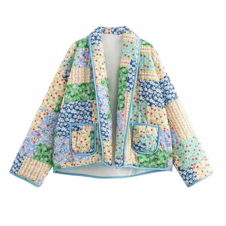 Damer quiltad blomjacka med lyxig design Mirla-Eva Jonsson