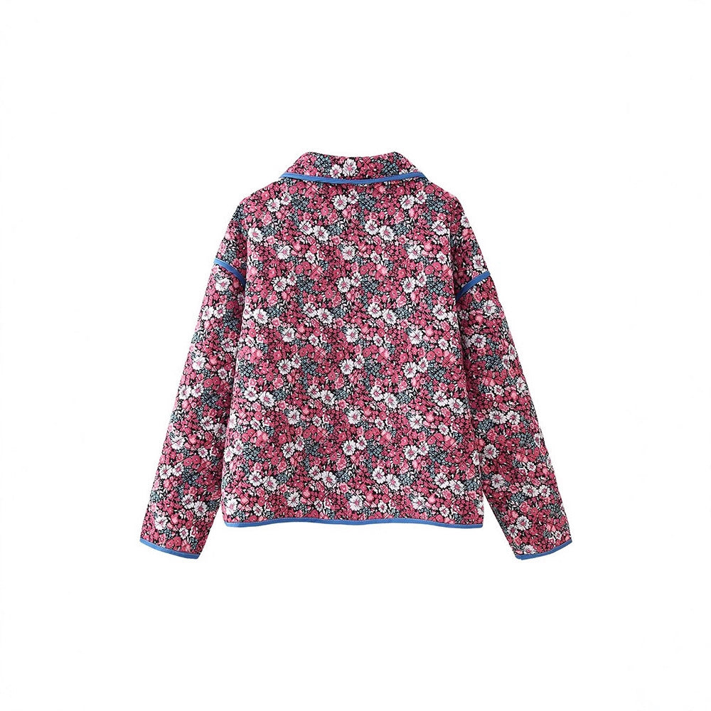 Damer quiltad blus med blommönster Mirla-Eva Jonsson