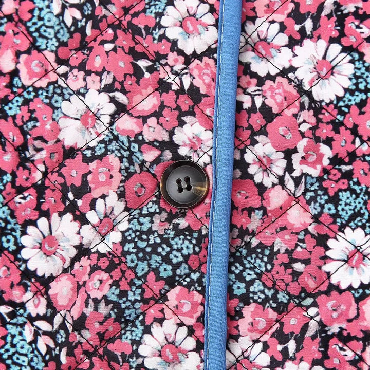 Damer quiltad blus med blommönster Mirla-Eva Jonsson