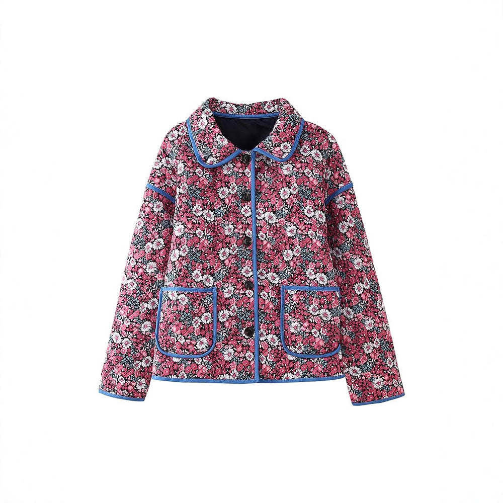 Damer quiltad blus med blommönster Mirla-Eva Jonsson