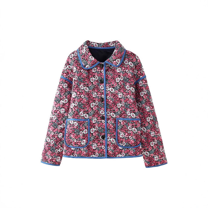 Damer quiltad blus med blommönster Mirla-Eva Jonsson