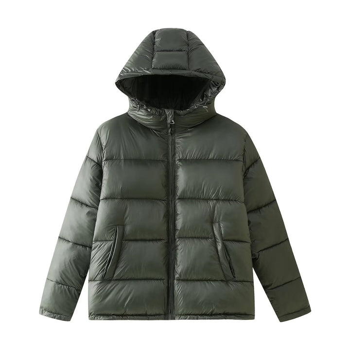 Damer quiltad hoodiejacka med elegant quiltning Mirla-Eva Jonsson