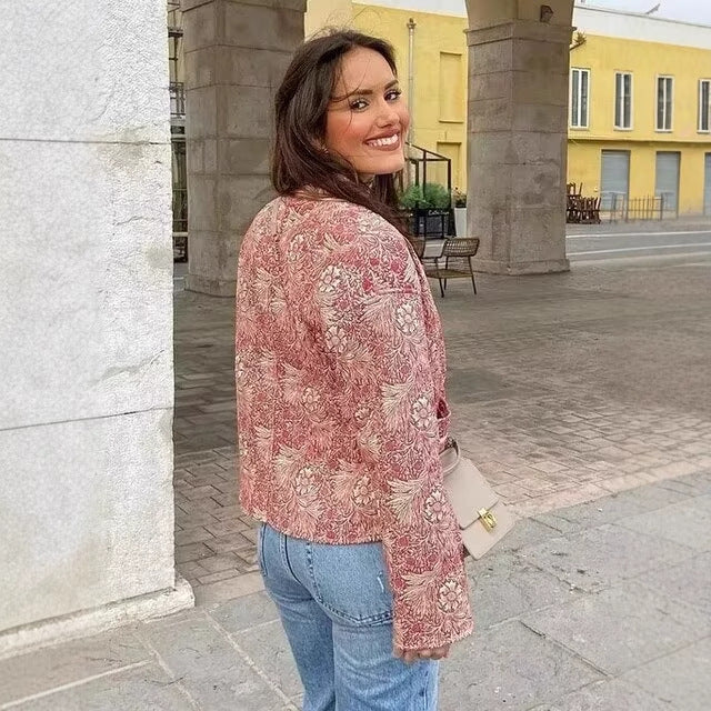 Damer quiltad kimono med blommönster Mirla-Eva Jonsson