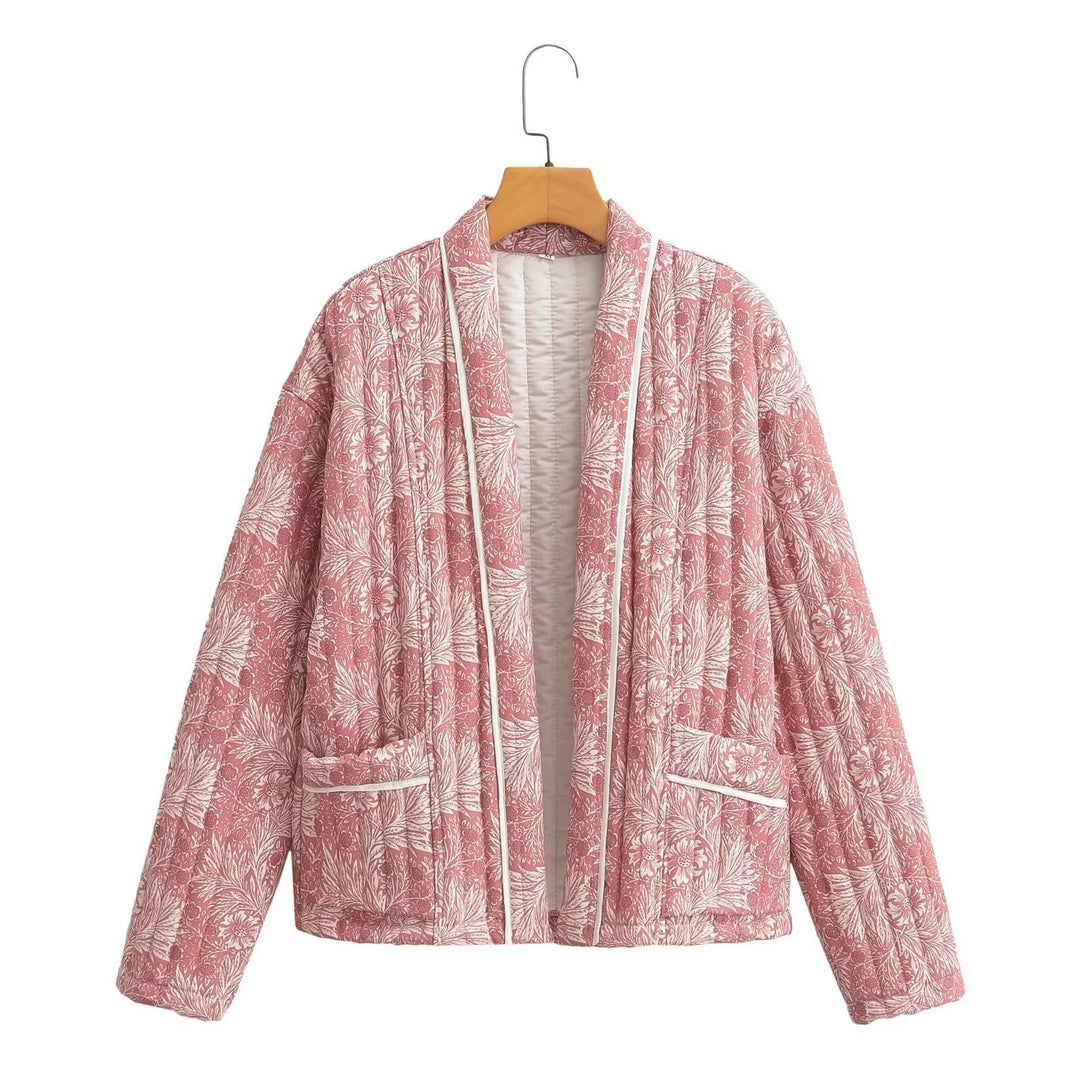 Damer quiltad kimono med blommönster Mirla-Eva Jonsson