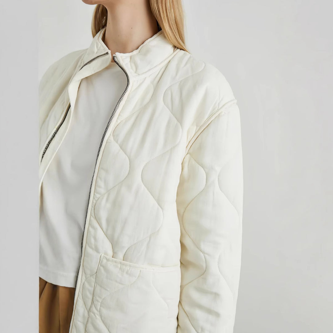 Damer quiltad oversize-jacka med hög krage och elastisk midja Mirla-Eva Jonsson
