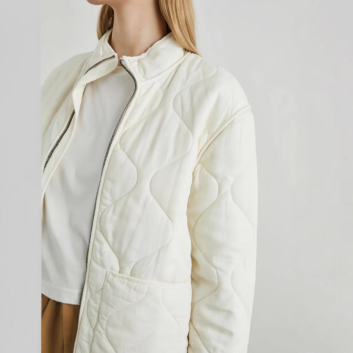Damer quiltad oversize-jacka med hög krage och elastisk midja Mirla-Eva Jonsson