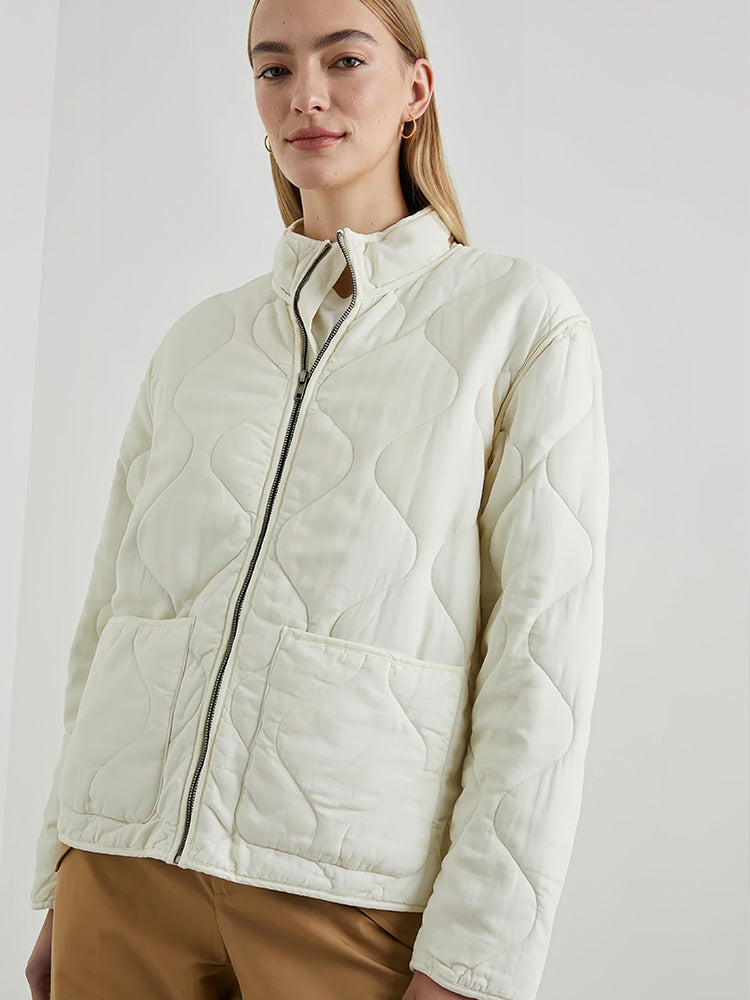Damer quiltad oversize-jacka med hög krage och elastisk midja Mirla-Eva Jonsson