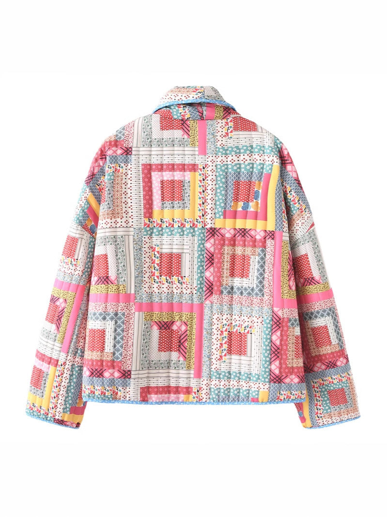 Damer quiltad patchworkjacka Mirla-Eva Jonsson