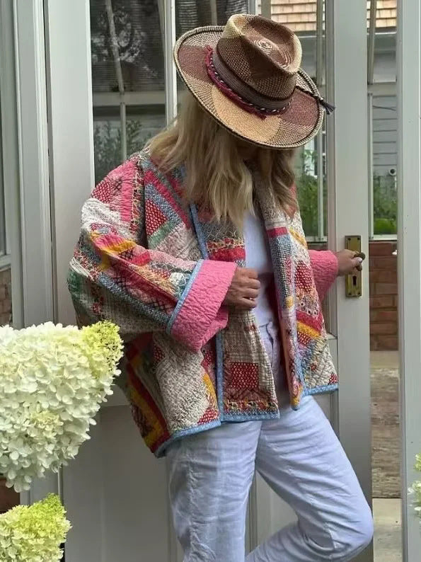 Damer quiltad patchworkjacka Mirla-Eva Jonsson