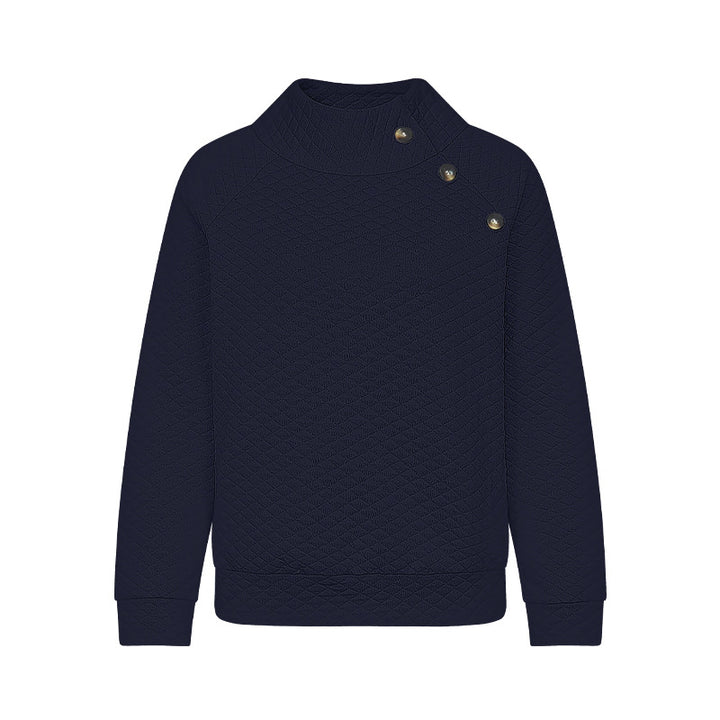 Damer quiltad tröja i modern passform med knappdetaljer Eva Jonsson-Eva Jonsson