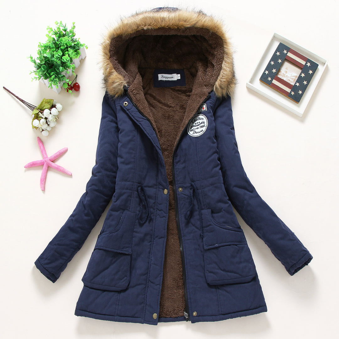 Damer quilted parka jacka med huva och konstfleecefoder Mirla-Eva Jonsson