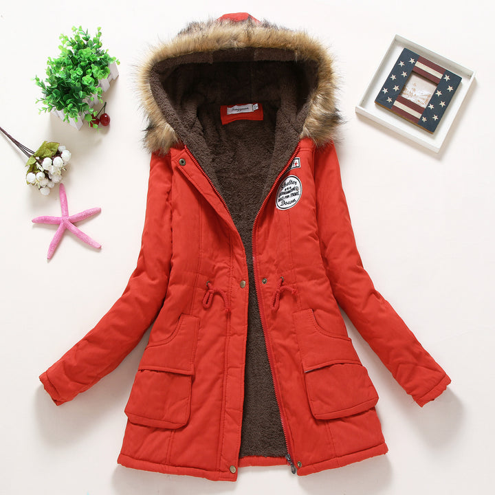 Damer quilted parka jacka med huva och konstfleecefoder Mirla-Eva Jonsson
