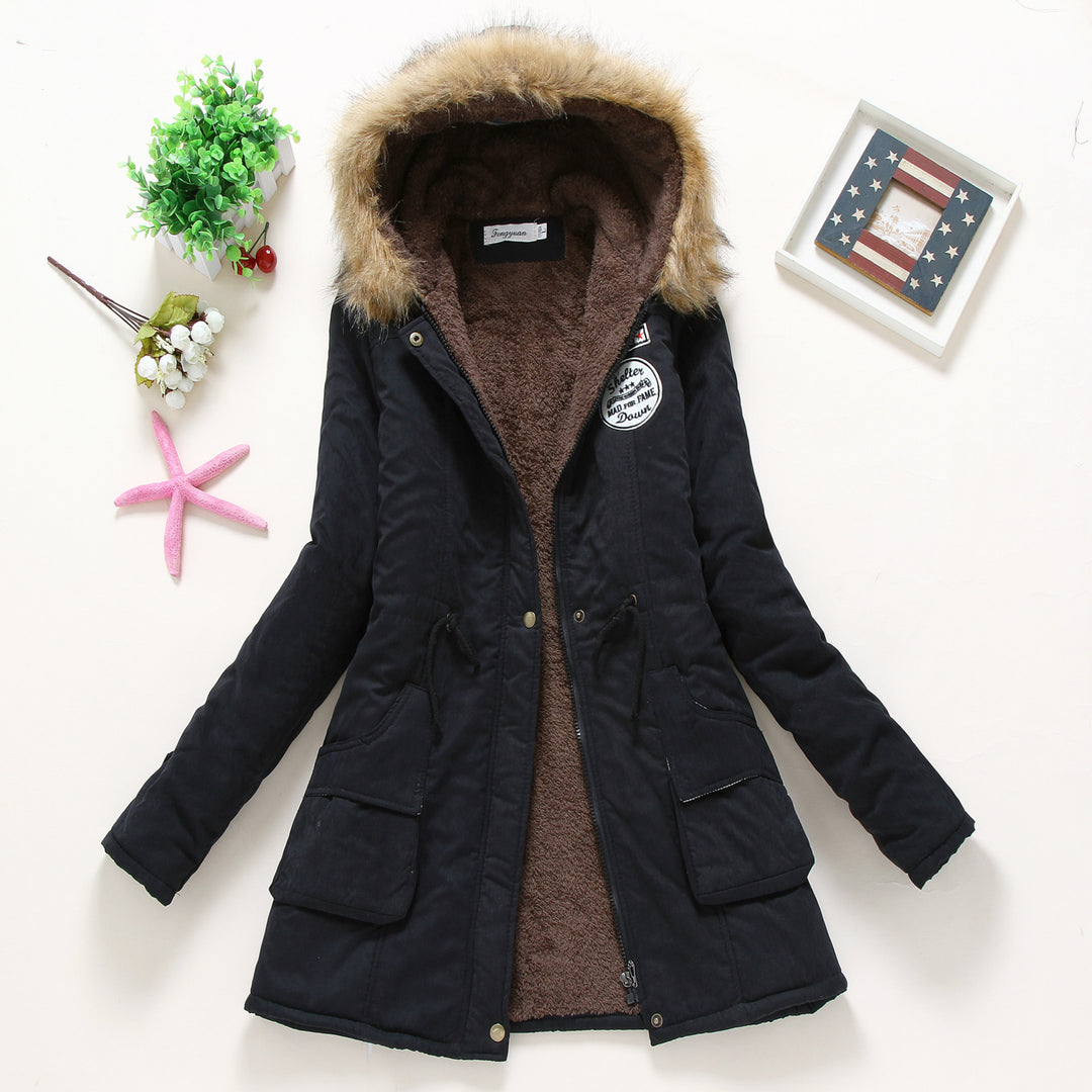Damer quilted parka jacka med huva och konstfleecefoder Mirla-Eva Jonsson