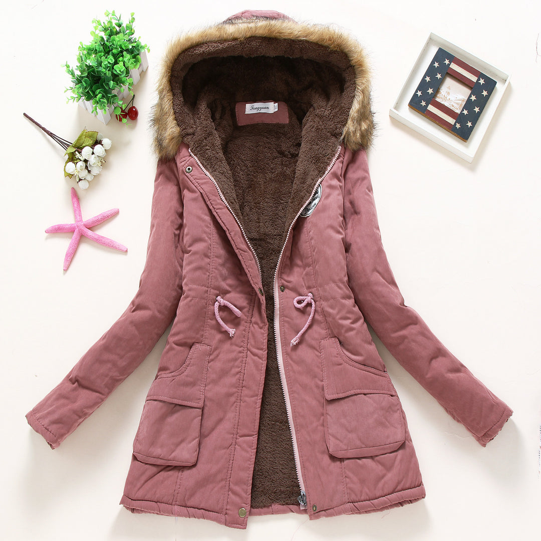 Damer quilted parka jacka med huva och konstfleecefoder Mirla-Eva Jonsson