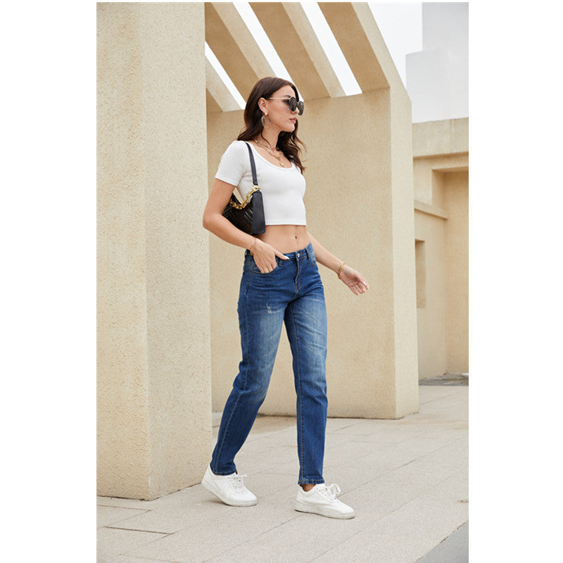 Damer raka jeans med vintage-detaljer Mirla-Eva Jonsson